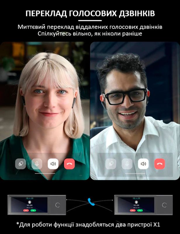 Голосовой переводчик Timekettle X1 + автономные наушники, 42 языка, онлайн, офлайн, комплект 4 шт.